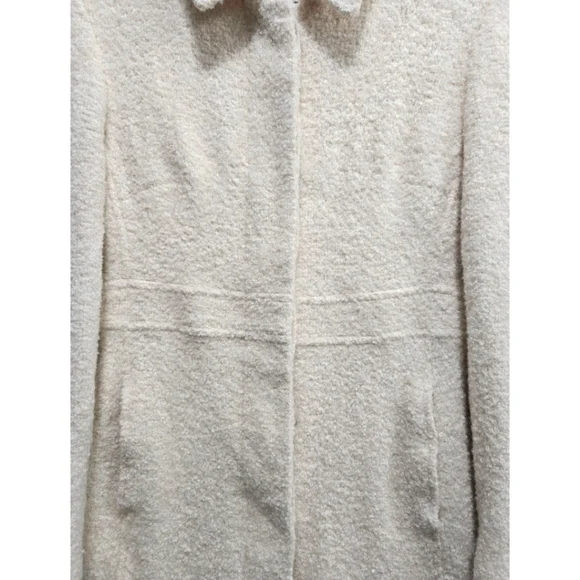 Vintage Marvin Richards Trench Coat Cream Bouclé Wool Blend Size Medium EUC - Picture 6 of 16